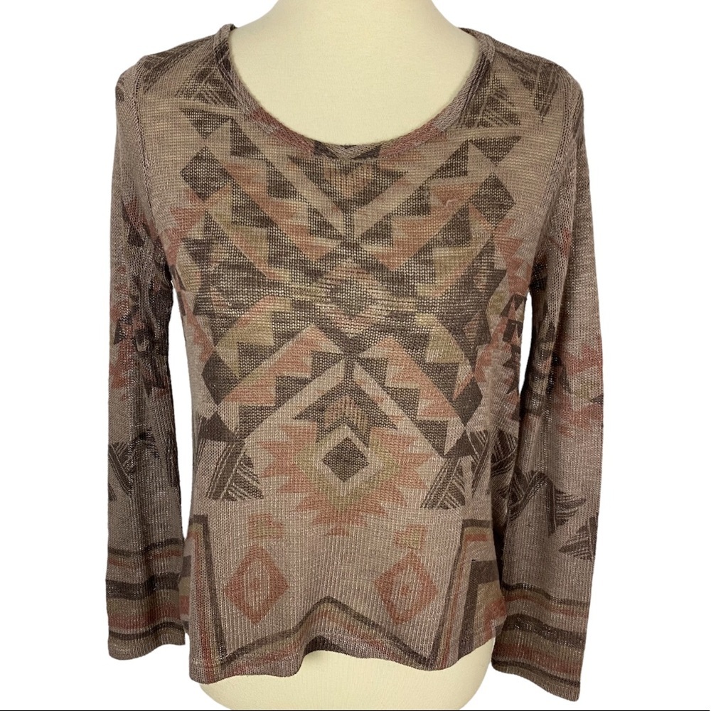 Forever 21 Boho Tribal Sheer Knit Sweater
